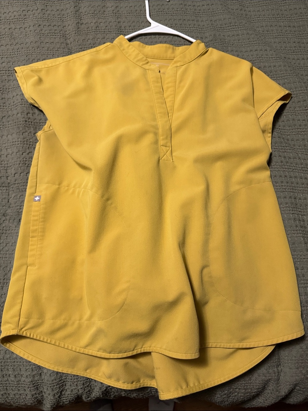 Figs Mustard Yellow Short Sleeve Tunic Top